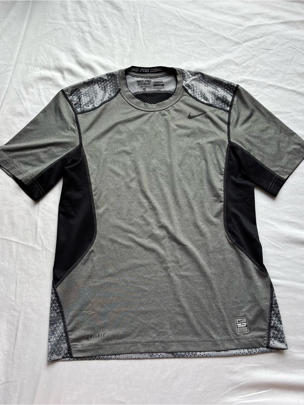 Nike Pro Combat Gray & Black Compression Top